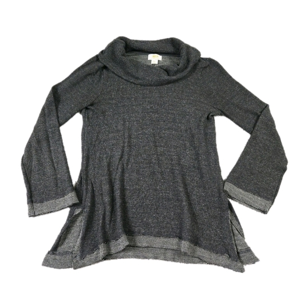 Maeve Gray Cowl Neck Sweater Sz Small Oversized Tunic Asymmetric Minimalist